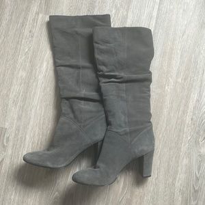 Women’s Nine West Grey Suede Boots Leather Upper